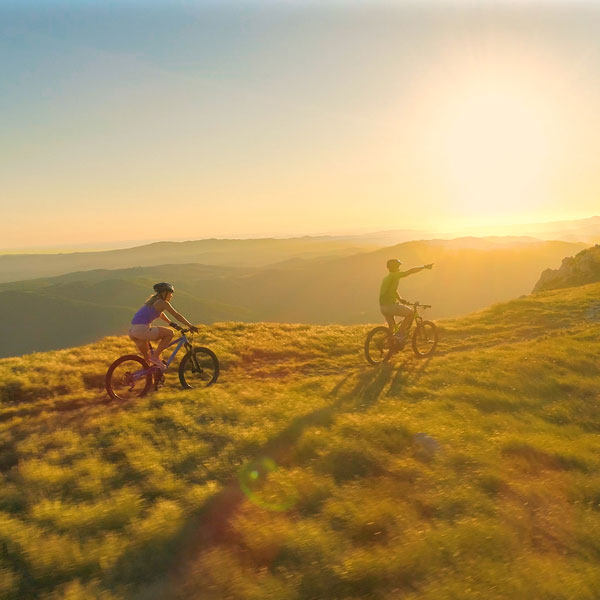 Sonnenuntergang Fahrrad Kirchberg